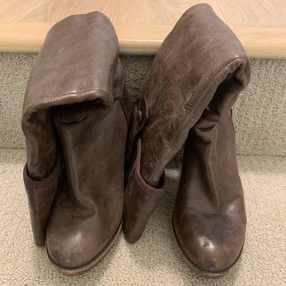 High heels leather boots - Size 7.5 - Picture 2 of 3